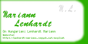 mariann lenhardt business card